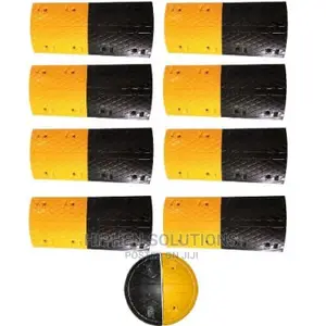 8m Rubber Traffic Speed Breaker Bump Hump With End Caps