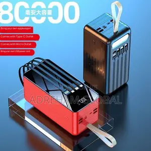 80,000mah Power Bank With Torchlight and Charging Cords