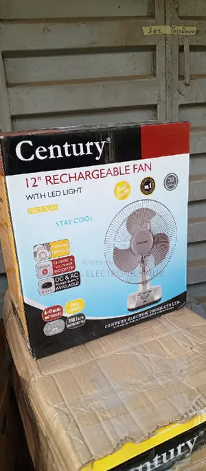 Century 12" Rechargeable Table Fan
