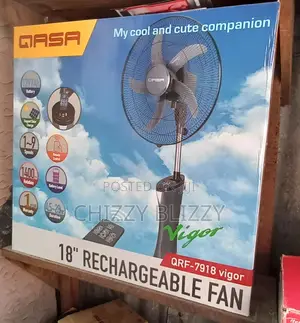 Qasa Rechargeable Fan QRF-7918 Curvy - 18"