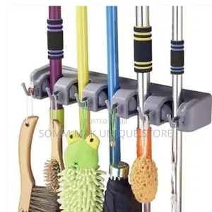 Multi-Function Wall Mounted Mop/Broom Storage Rack Holder