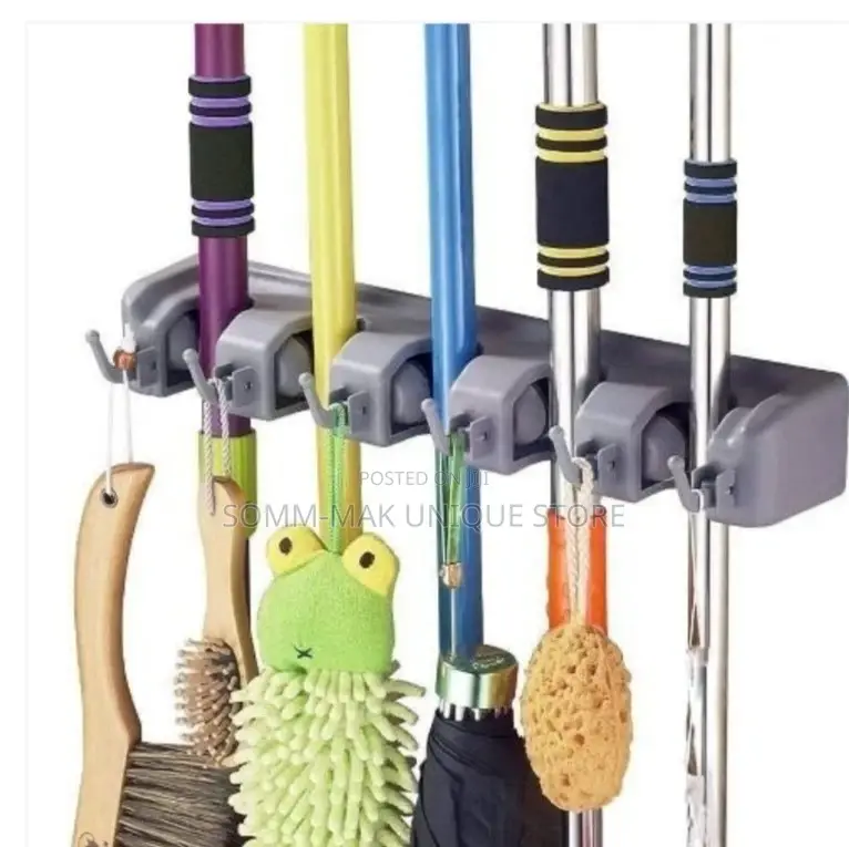 Multi-Function Wall Mounted Mop/Broom Storage Rack Holder