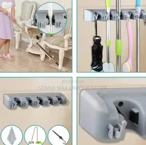 Multi-Function Wall Mounted Mop/Broom Storage Rack Holder