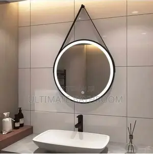 60x60cm Black Frame Bathroom Mirror With 3lights