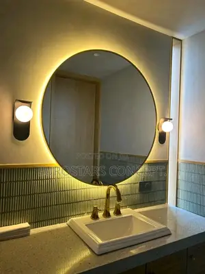 Gold LED Mirror With 3 Colours Lights