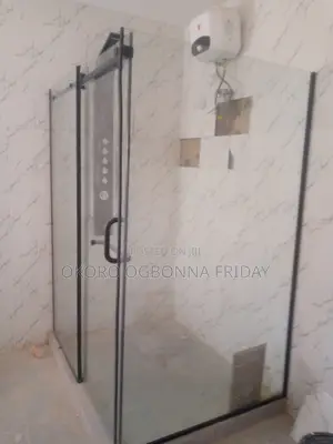 Shower With Black Railings