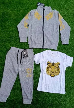 Boy's 3 in 1 Tracksuit, Joggers and Roundneck Top Set