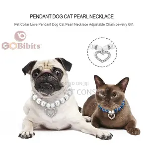 Pet Collar Love Pendant Fashion Rhinestone Pearl Necklace