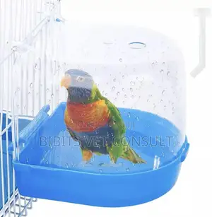 Hanging Clear Bird Parrotshower Bath Tub for Cages