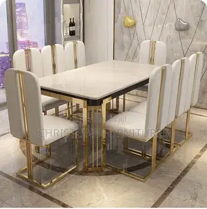 Marble Top Dining Table Set by 8