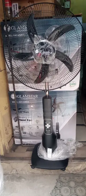 Rechargable Glamstar Ac/Dc Trolley Standing Fan,18",9 Speed