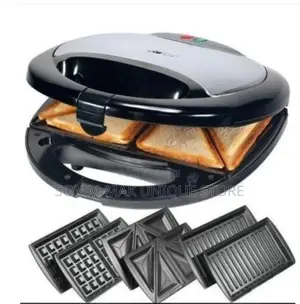 3 in 1 Sandwich, ,Waffle Plate - Pinnini Grill Plate - 750W