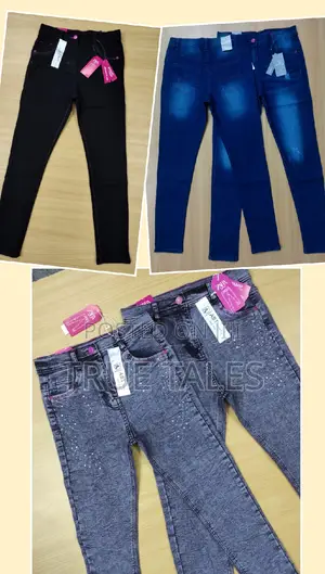 High Quality Girls Stone Embellished Denim Jeans Ages 2 to 13 Years