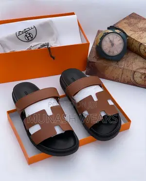 Original Leather Hermes Slipers
