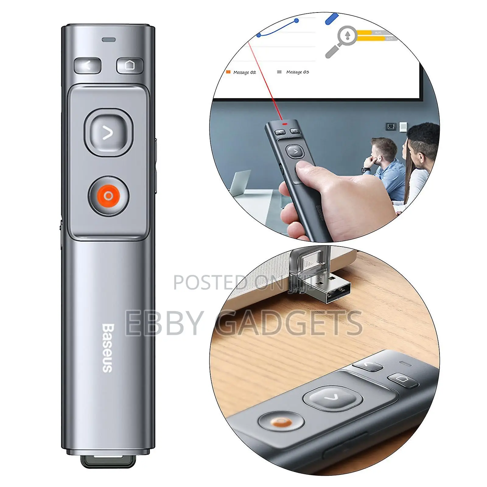 Wireless Presenter Usb+Type-C PPT Clicker Pen