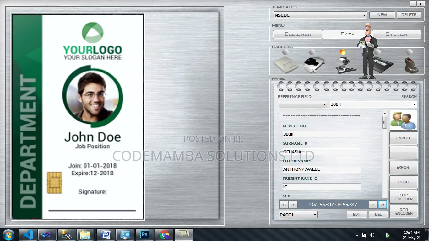 Biometric Smart ID Printing, Data Capture, Encoding Software