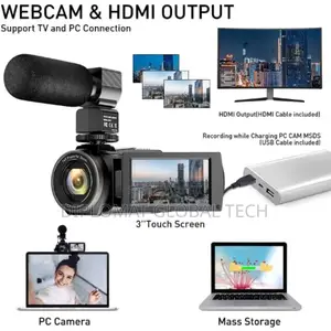 Video Camera Camcorder Wifi 48mp Vlogging Camera