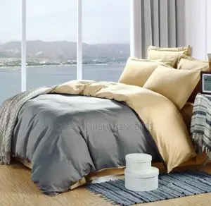 Grey & Yellow Bedspread With Duvet
