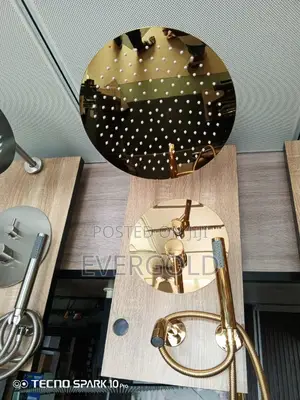Gold Round 5 Ways Conduit Shower With Complete Accessories