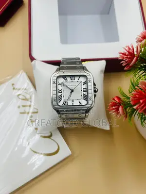 Cartier Chain Wristwatch With Box  Silver