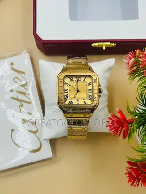Cartier Chain Wristwatch With Box  Gold