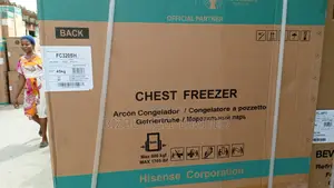 240l Hisenc Chest Freezer, Black With Glass Door.