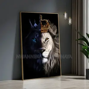 Lion King With Crown Canvas Painting
