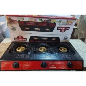 3 Face Rashnik Auto Ignition Non Stick Table Top Burner