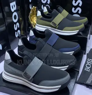Original Hugo Boss Men Leather Sneakers Collection Available