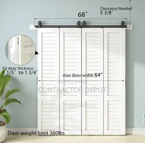 Nuk3y Bifold Sliding Barn Door Hardware Kit Black