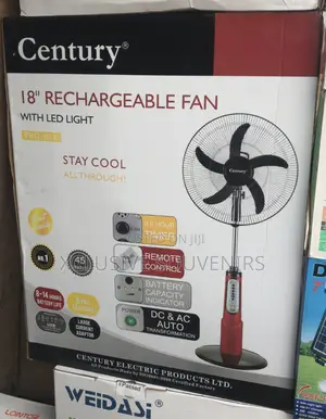 18inches Century Rechargeable Fan With Led Light