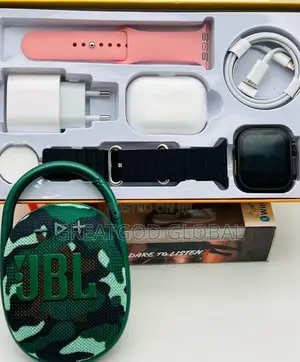 CLIP 4 JBL Bluetooth Speaker + Ultra 8 Wireless Smartwatch