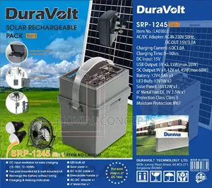 5in1 Solar Rechargeable Kit With 6" Fan