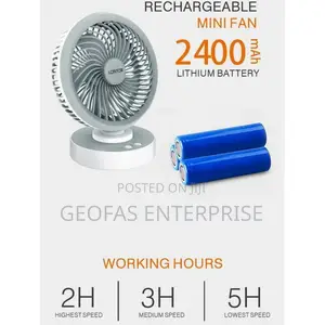 High Cool Speed Adjustable Lontor Portable Table Fan