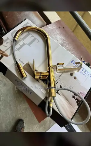 Gold Mixer Tap With Soap Basket