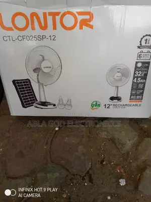 Lontor 12 Inches Solar Table Fan 32hours Maximum Working.