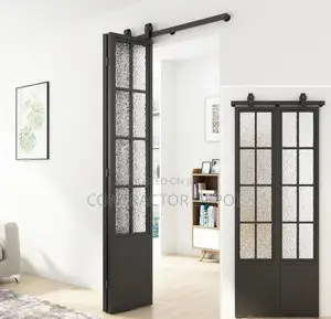 Barn Door Hardware Kit Heavy Duty Roller Track for 2 Door