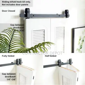 CCJH Bi-Folding Sliding Barn Door Hardware Kit Heavy