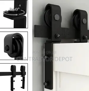 3-6ft Bi-Folding Sliding Barn Hardware Track Kit for 2 Doors