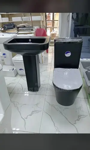 Black Round WC With Square Basin