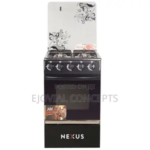 Nexus (4+0) Gas Cooker (GCCR-NX-5055BC) -Black Auto Ignition