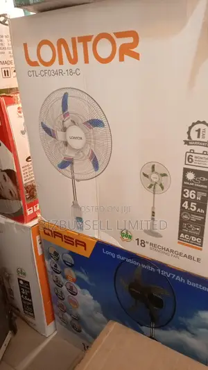 18" Lontor Rechargeable Standing Fan.