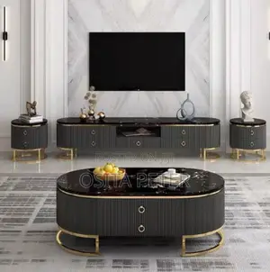 A Set of Center Table With Tv Shelf and 2 Sides