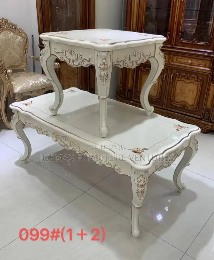 Royal Center Table Set With Two Side Stools.