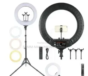 18" Ringlight With Tripod Stand + 3 Mobile Phone Holder