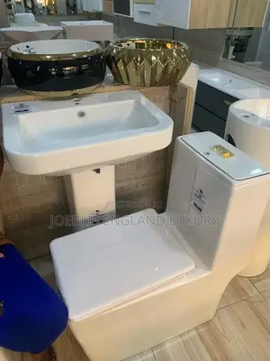 Big Square White WC With Top Flush