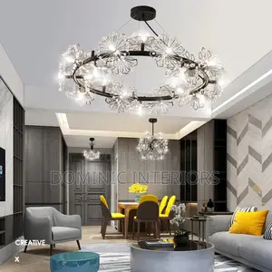 Crystal Chandelier Petal-Shaped Light