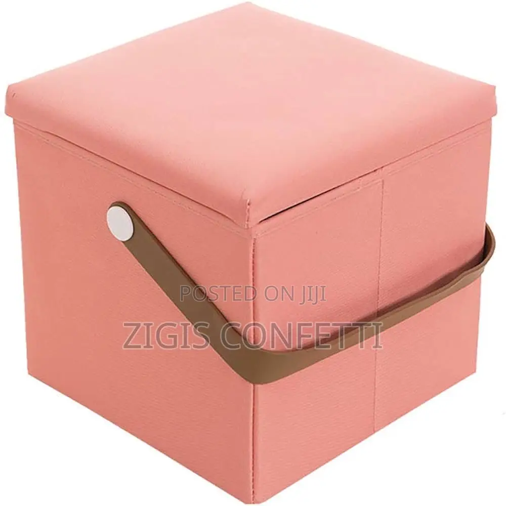 Folding Storage Stool Ottoman