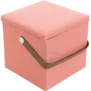 Folding Storage Stool Ottoman