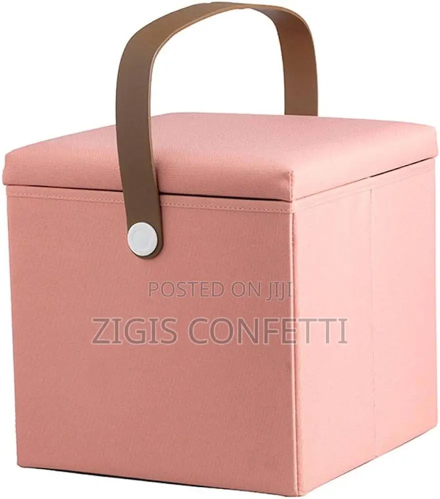 Folding Storage Stool Ottoman